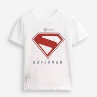 Camiseta manga curta superman algodão off white