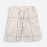 Bermuda infantil de algodão com bordados bege