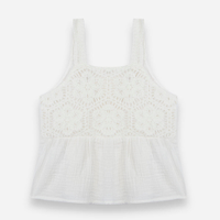 Blusa infantil de algodão com bordado off white