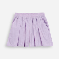 Short saia infantil de poliamida com pregas lilás