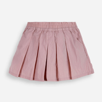 Short infantil de poliamida com pregas rosa