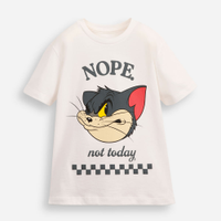 Camiseta infantil de algodão tom e jerry off white