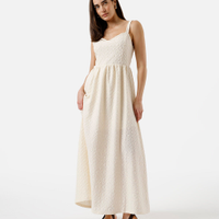 Vestido midi alça fina feminino de laise off white