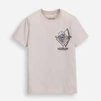 Camiseta infantil manga curta minecraft bege