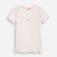 Camiseta infantil ribana bordado off white