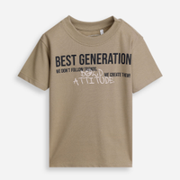T-shirt infantil manga curta lettering best generation verde