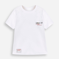 Camiseta infantil manga curta estampa urban art off white