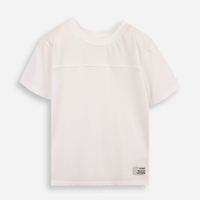 Camiseta infantil malha piquet com recorte off white