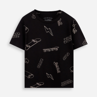 Camiseta infantil skate preta