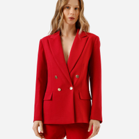 Blazer de alfaiataria feminino com viscose vermelho
