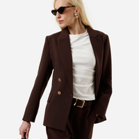 Blazer de alfaiataria feminino com viscose marrom
