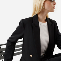 Blazer de alfaiataria feminino com viscose preto