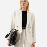 Blazer de alfaiataria feminino com viscose bege