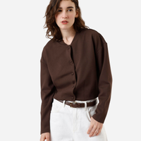 Jaqueta bomber cropped feminina canelada marrom