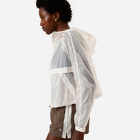 Jaqueta feminina corta vento transparente off white