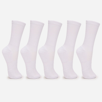 Kit de 5 meias cano longo esportivo branco