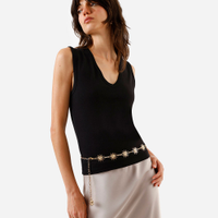 Cinto feminino de corrente dourado