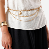 Cinto feminino de correntes dourado