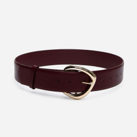 Cinto feminino com fivela orgânica vinho