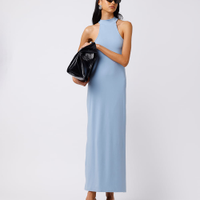 Vestido midi feminino halterneck mindset - azul claro