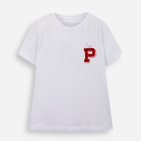 Camiseta infantil de algodão snoopy off white