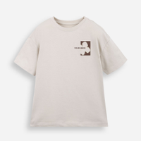 Camiseta infantil de algodão trevo bege