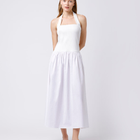 Vestido midi feminino frente única mindset off white