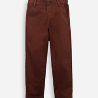 Calça slim chino infantil de sarja marrom