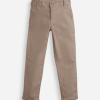 Calça slim chino infantil de sarja bege