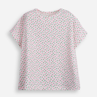 Camiseta infantil canelada floral off white
