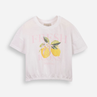Camiseta infantil com elástico limões off white