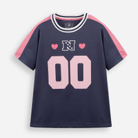 Camiseta infantil esportiva com recorte nfl azul