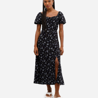 Vestido feminino jeanne estampado preto