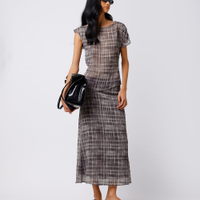 Saia midi feminina xadrez mindset colorida