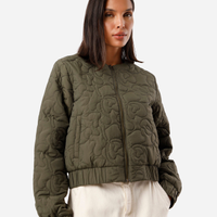 Jaqueta bomber oversized feminina bordada verde