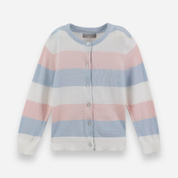 Cardigan infantil de tricot listrado colorido
