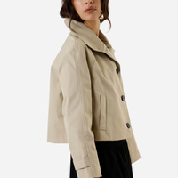 Casaco trench coat feminino curto bege