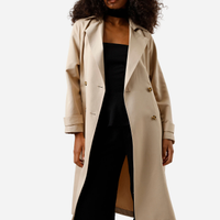 Casaco trench coat midi feminino bege