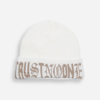 Gorro de tricot estampado off white