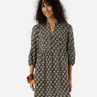 Vestido curto feminino de viscose étnico verde