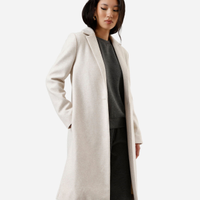 Casaco longo feminino texturizado bege