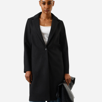 Casaco longo feminino texturizado preto