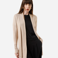 Cardigan feminino de tricot bege