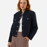 Casaco feminino texturizado azul
