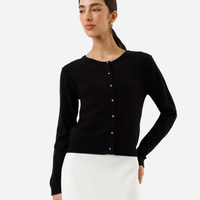 Cardigan feminino de tricot preto