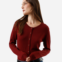 Cardigan feminino de tricot vinho