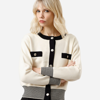 Casaco feminino de tricot bege