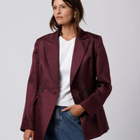 Blazer de alfaiataria feminino mindset vinho