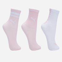 Kit de 3 meias infantis cano longo puma 30-33 rosa