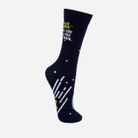 Meia masculina cano longo meme estrela cadente azul